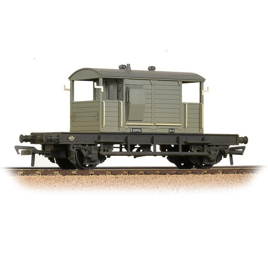 Bachmann Branchline 38-401B SR 25T 'Pill Box' Brake Van Left-Hand Duckets BR Grey Early [W]