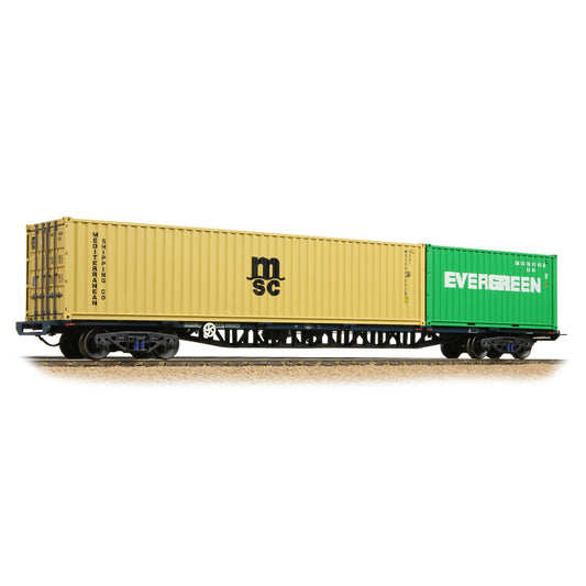 Bachmann Branchline 38-628B FFA Inner Flat BR Blue (TOPS) 20ft & 40ft ISO Cont.