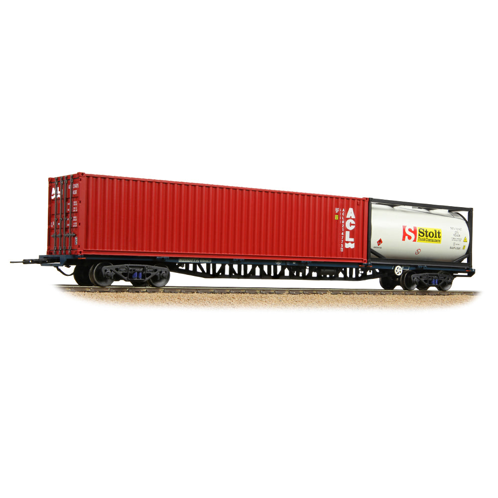 Bachmann Branchline 38-628C FFA Inner Flat BR Blue (TOPS) 40ft & Tank ISO Cont.