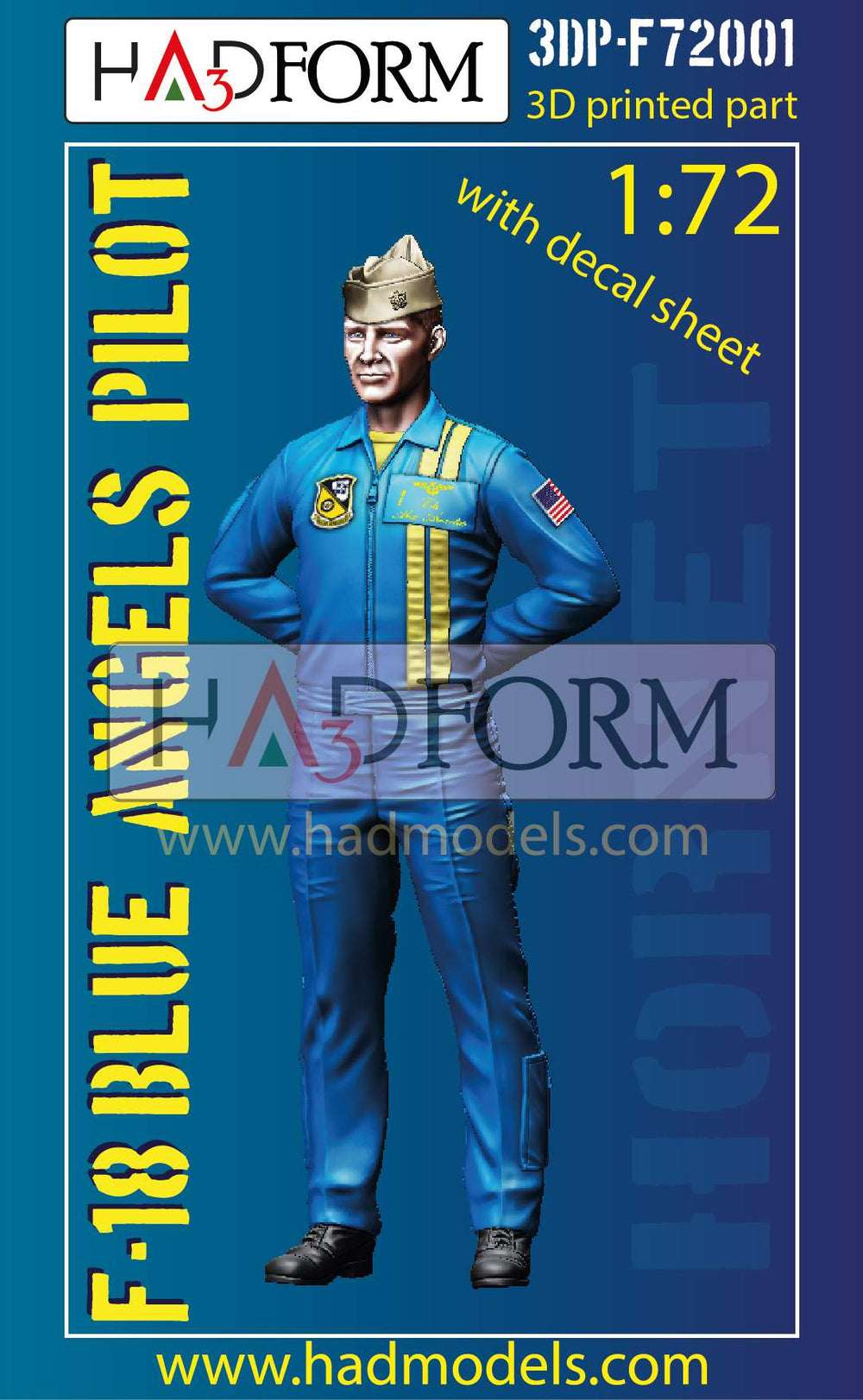 HAD Models 3DP-F72001 1:48 F-18 Blue Angels Pilot figure