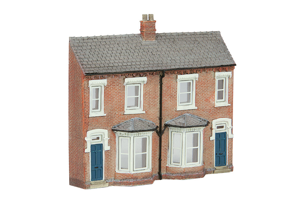 Scenecraft 42-202B Low Relief Front Terraced Houses - Blue N Gauge