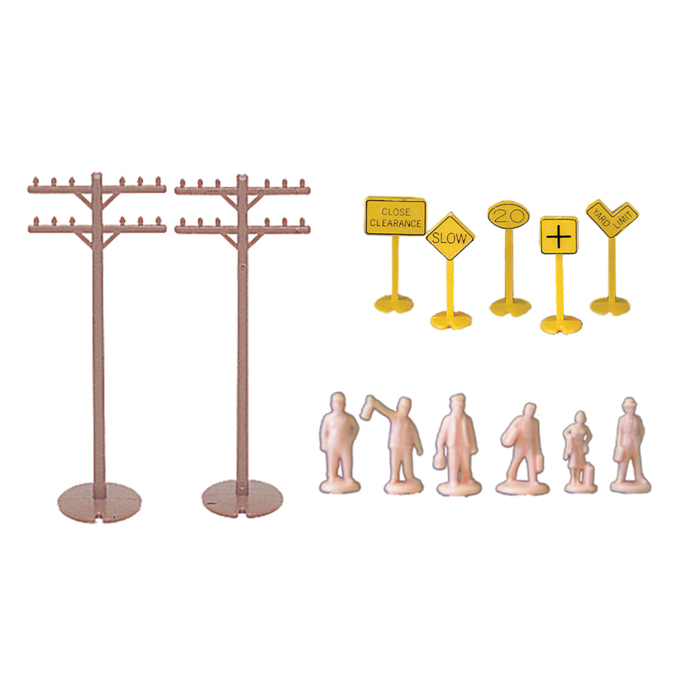 Bachmann USA Layout Accessories Assortment (60 Pieces) HO Gauge 42104