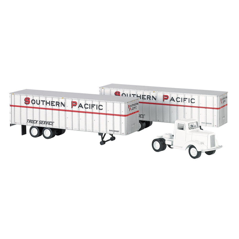 Bachmann USA 1950/60's Truck Cab & 2 Piggyback Trailers Southern Pacific HO 42231