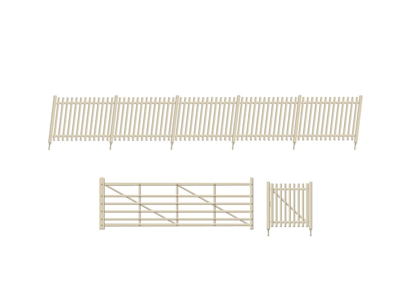 Ratio 432A SR Concrete Pale Fencing Ramps and Gates HO/OO Gauge Kit