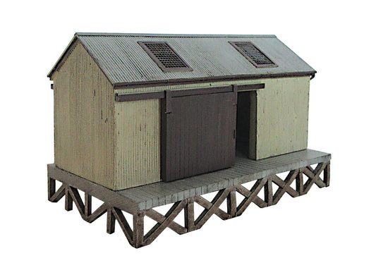 Scenecraft 44-006B Corrugated Goods Shed - Brown OO Gauge
