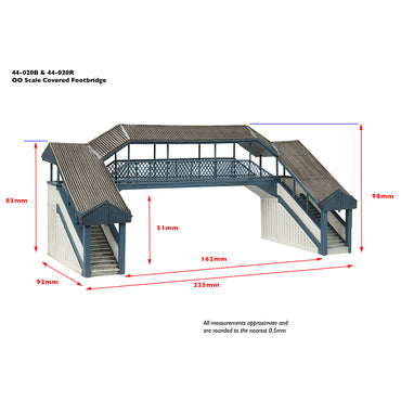Scenecraft 44-020R Covered Metal Footbridge Red and Cream OO Gauge Layout