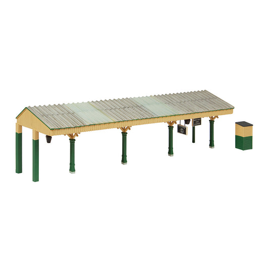 Bachmann Scenecraft 44-089G Bluebell Station Canopy & Hut Green & Cream OO Gauge