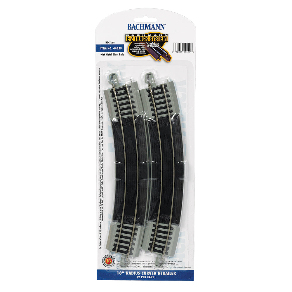 Bachmann USA 18' Radius Curved Rerailer (2/Card) HO Gauge 44529