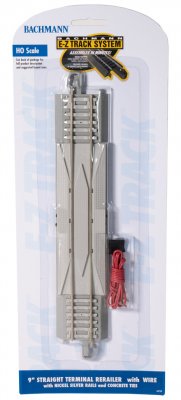 Bachmann USA 9' Straight Terminal Rerailer with Wire Concrete Sleepers (1/Card) HO 44710