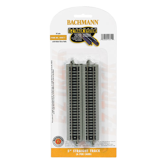 Bachmann USA 5'' Straight Track (6/Card) N Gauge 44811