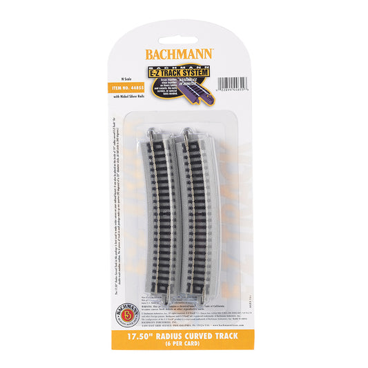 Bachmann USA 17.5'' Radius Curved Track (6/Card) N Gauge 44855