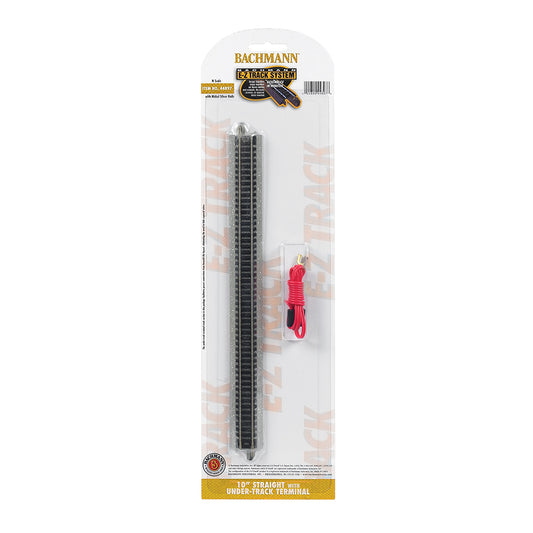 Bachmann USA 10'' Straight with Under-Track Terminal (1/Card) N Gauge 44897