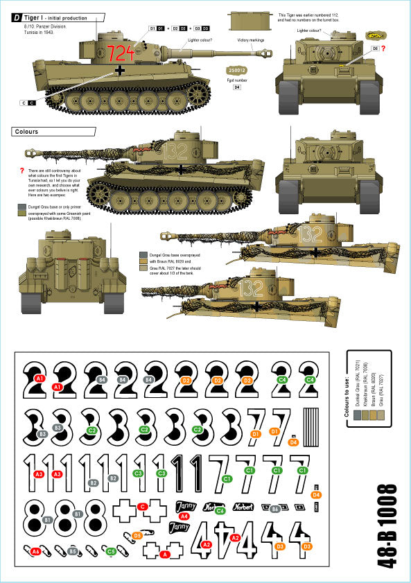 Star Decals 48-B1008 1:48 Afrika Tigers