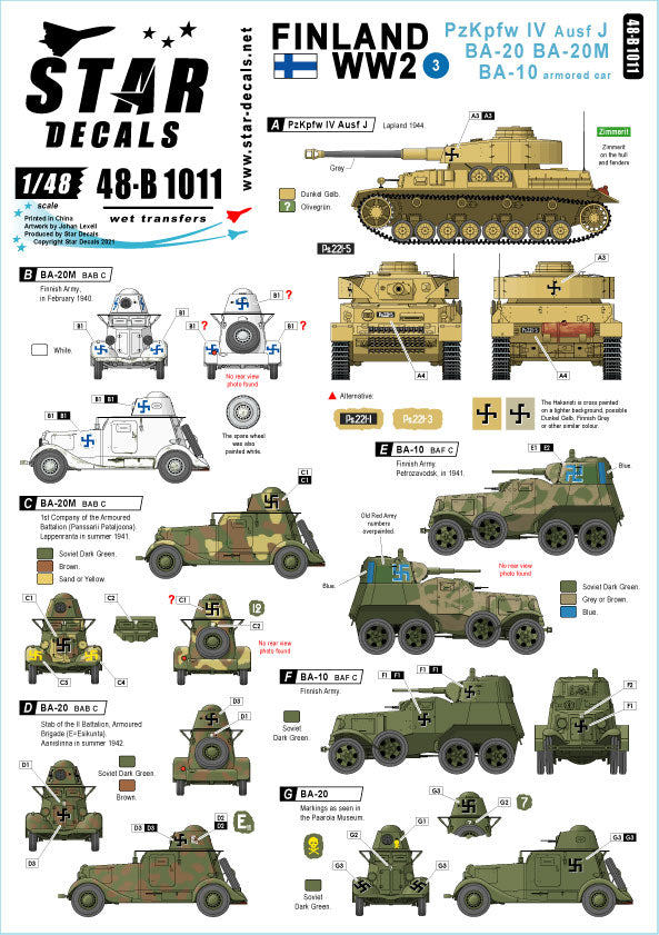 Star Decals 48-B1011 1:48 Finland WW2 # 3