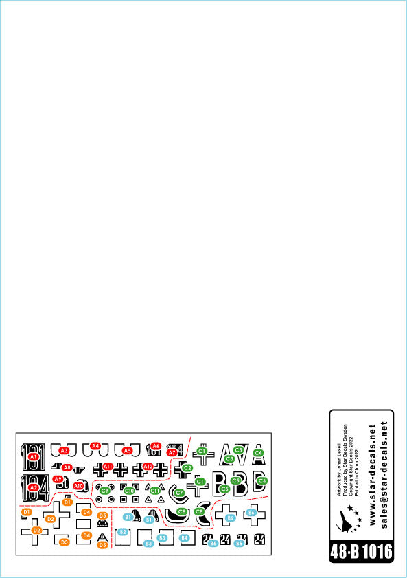 Star Decals 48-B1016 1:48 Sturmgeschutz/StuG.III B 1941-42 # 1