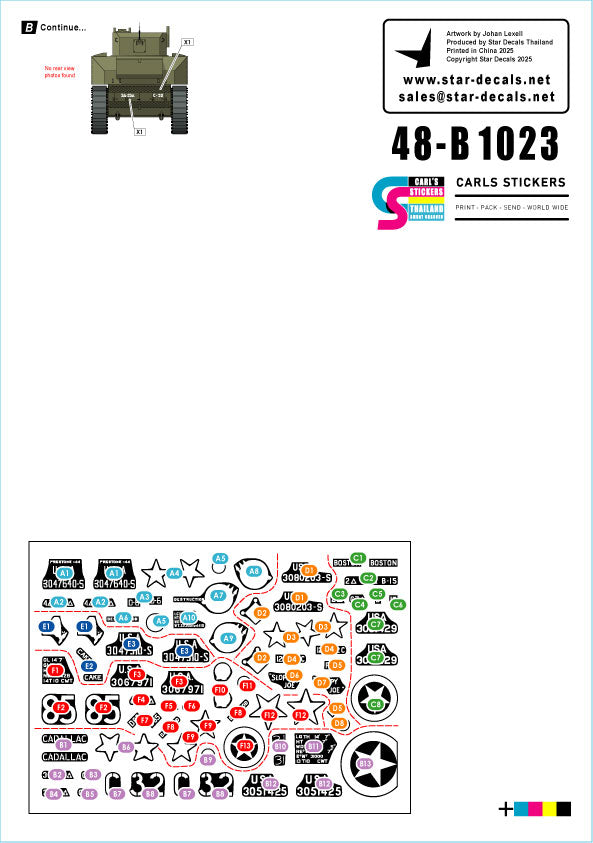 Star Decals 48-B1023 1:48 US M5A1 Stuart