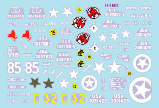 Star Decals 48-B1023 1:48 US M5A1 Stuart
