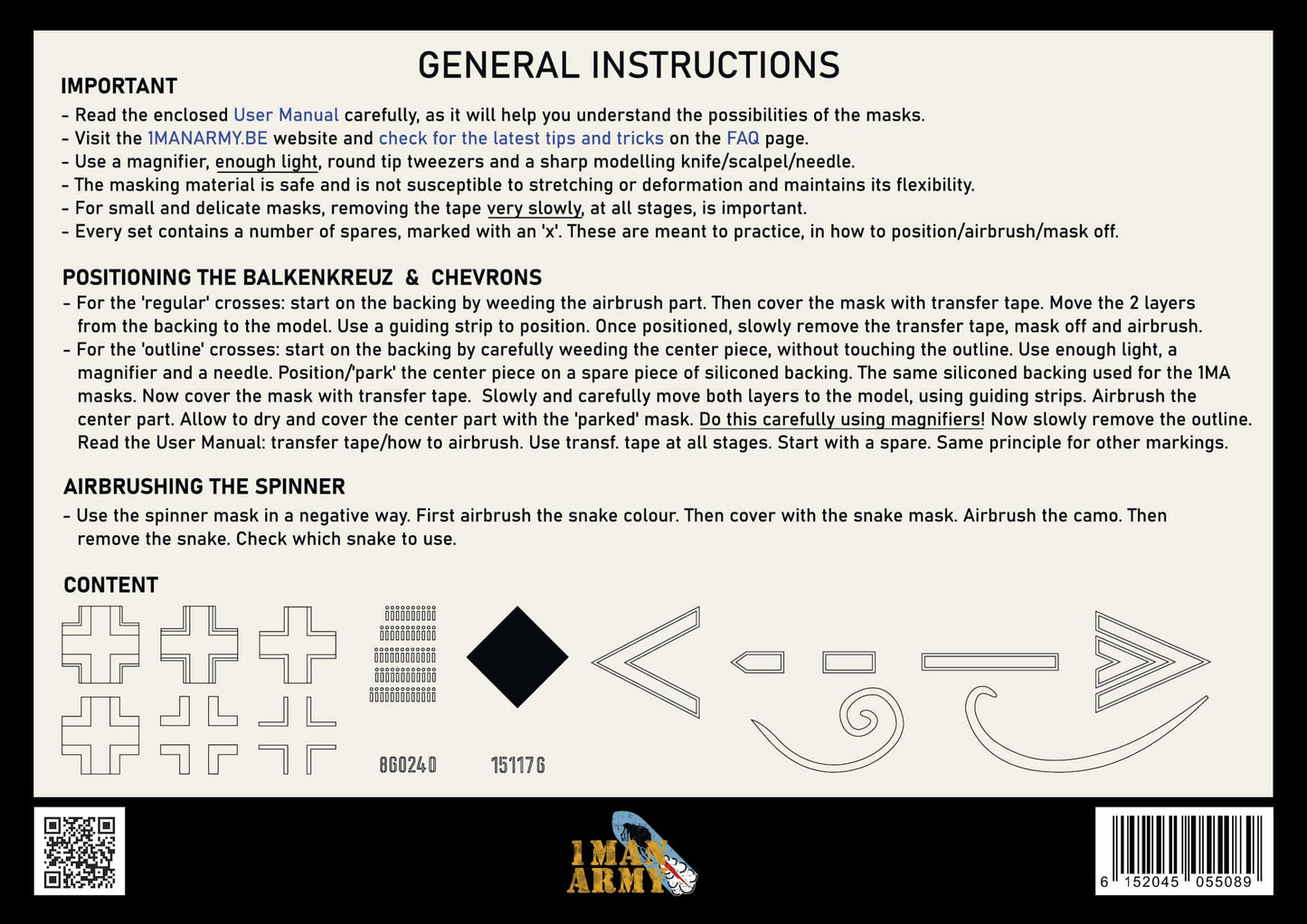 1ManArmy Fw-190A-Series Balkenkreuz Chevrons Tail Markings 1:48
