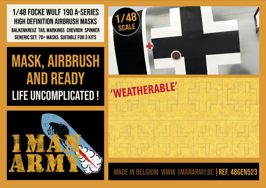 1ManArmy Fw-190A-Series Balkenkreuz Chevrons Tail Markings 1:48