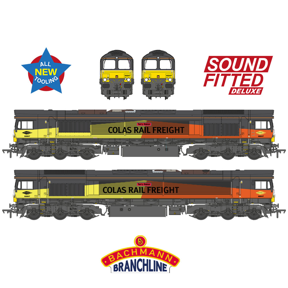 Bachmann Branchline 50-004SFX Class 66/8 66847 'Terry Baker' Colas Rail Freight