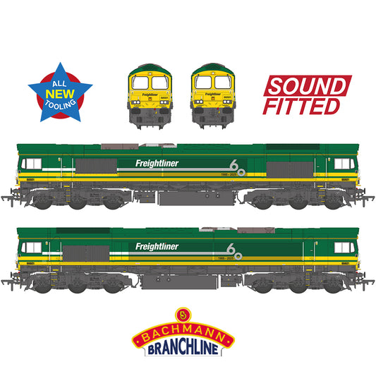 Bachmann Branchline 50-012SF Class 66/6 66601 Freightliner 60 1965-2025 Green