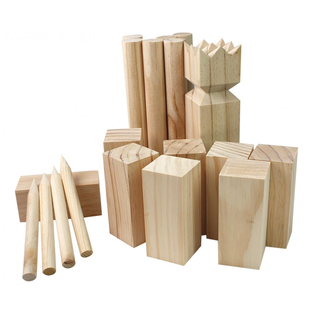 Kubb Outdoor Wooden Skittles Game 2+ Players Age 8+