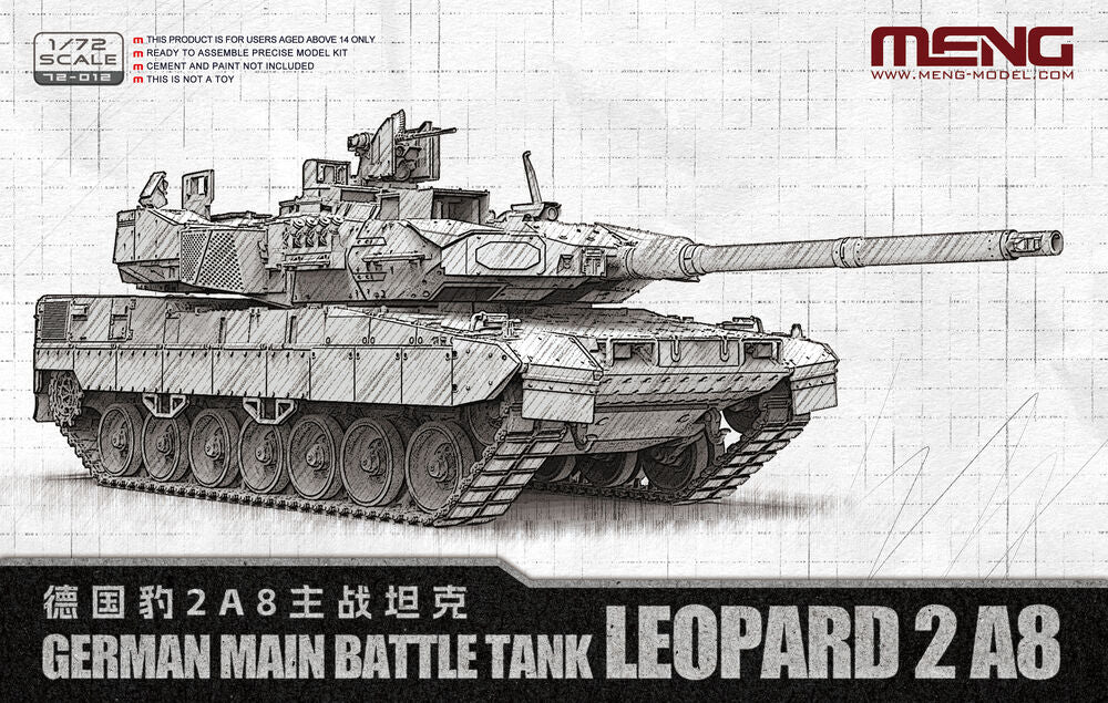 MENG-Model 72-012 German Main Battle Tank Leopard 2 A8 1:72 Model Kit