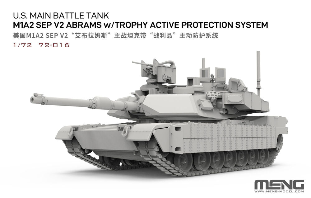 MENG-Model 72-016 U.S. Main Battle Tank M1A2 SEP V2 Abrams w/TAPS 1:72 Model Kit