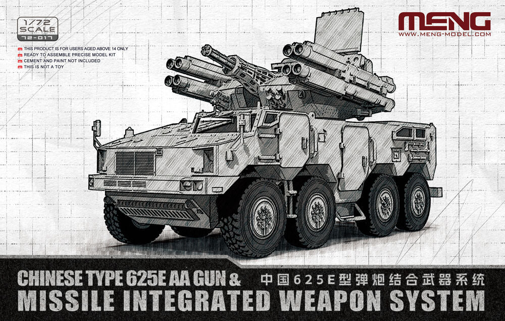 MENG-Model 72-017 Chinese Type 625E AA Gun& Missile Integrated WS 1:72 Model Kit