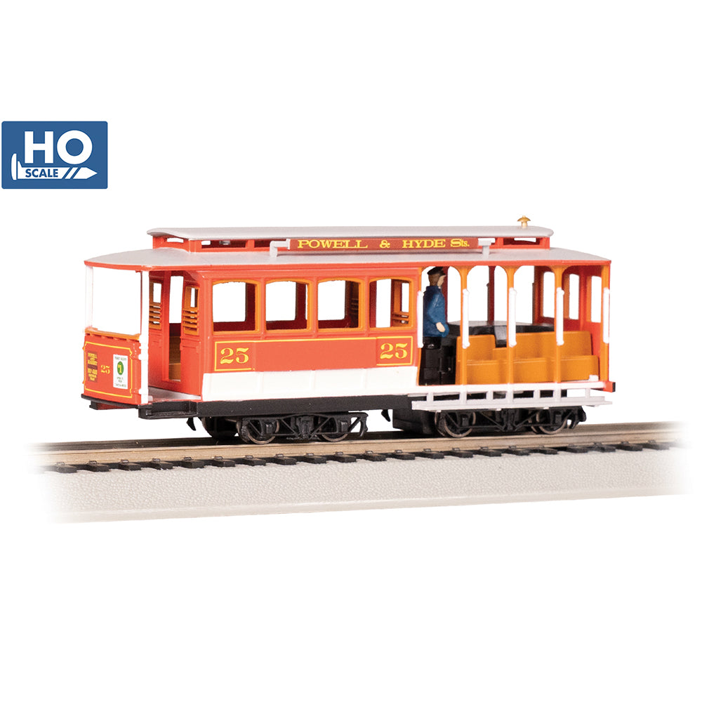 Bachmann USA Cable Car (with Grip Man) - Red & Gray #25 HO Gauge 60529