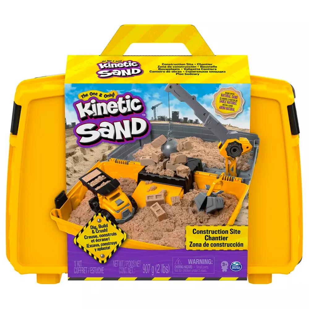 Kinetic Sand Construction Box Playset w/2lb Sand - Age 3+