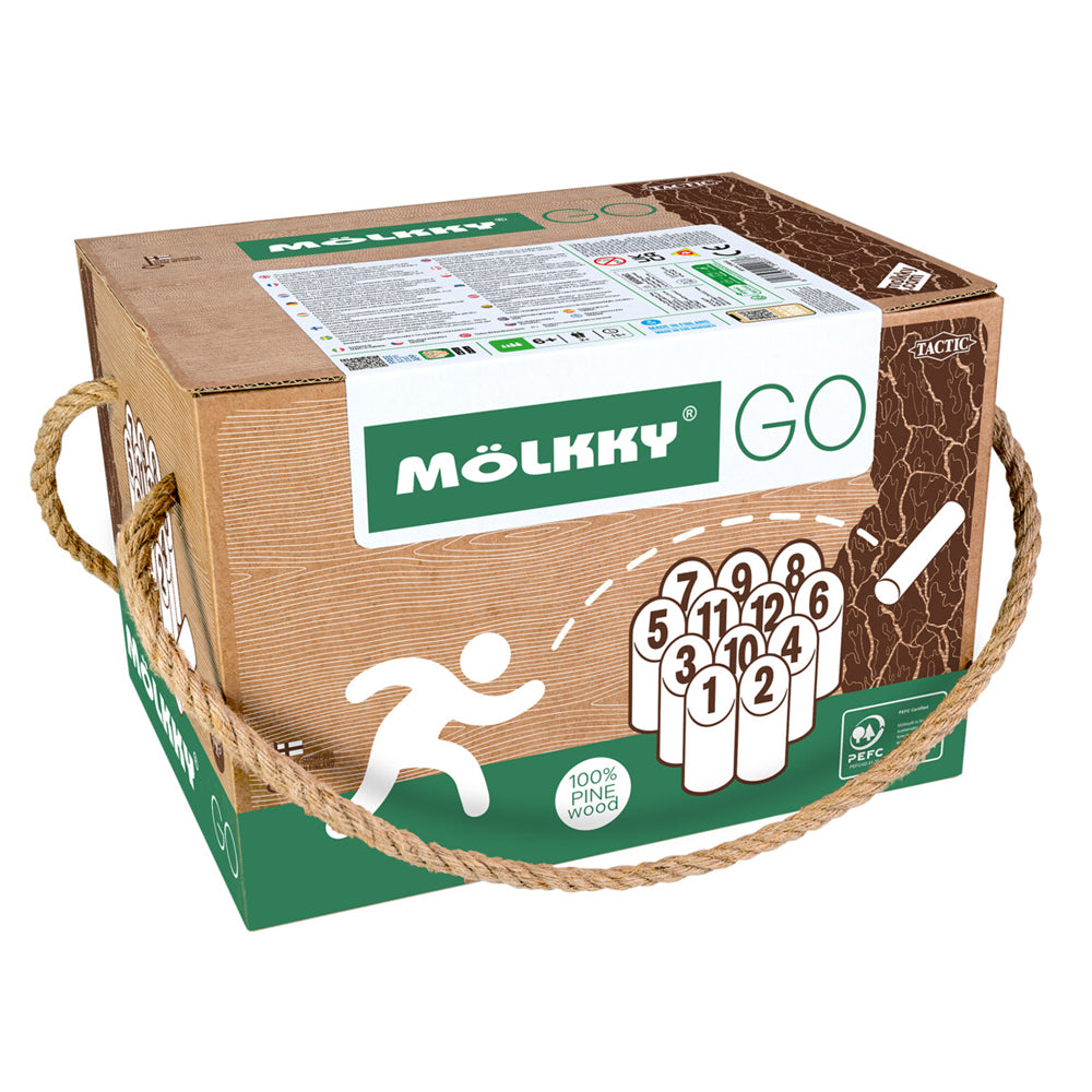 Mölkky GO - Full-Size Skittles Game in Cardboard Box