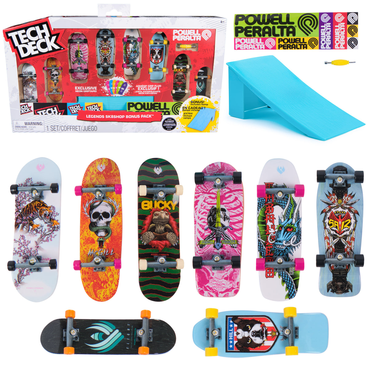 Tech Deck Powell Peralta Legends Sk8Shop 8 Fingerboards - Age 6+ Spinmaster