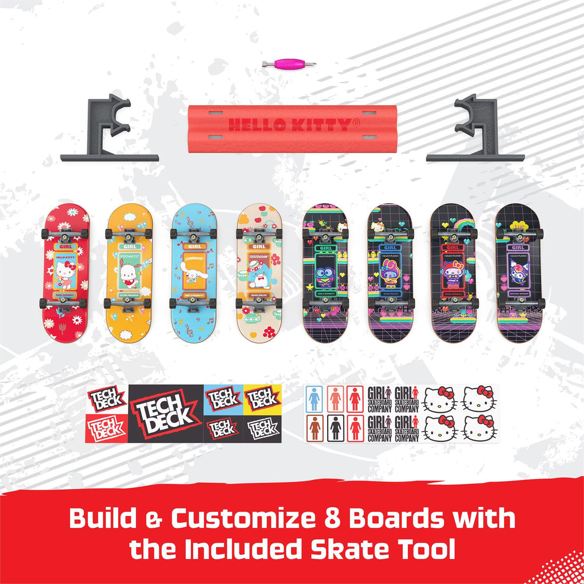 Tech Deck Hello Kitty Sk8Shop Collab 8 Fingerboards - Age 6+ Spinmaster