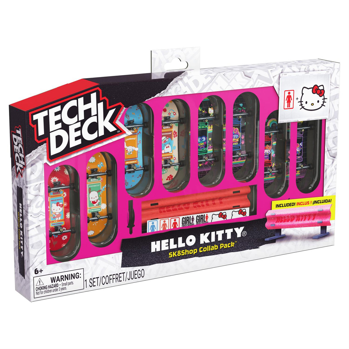 Tech Deck Hello Kitty Sk8Shop Collab 8 Fingerboards - Age 6+ Spinmaster