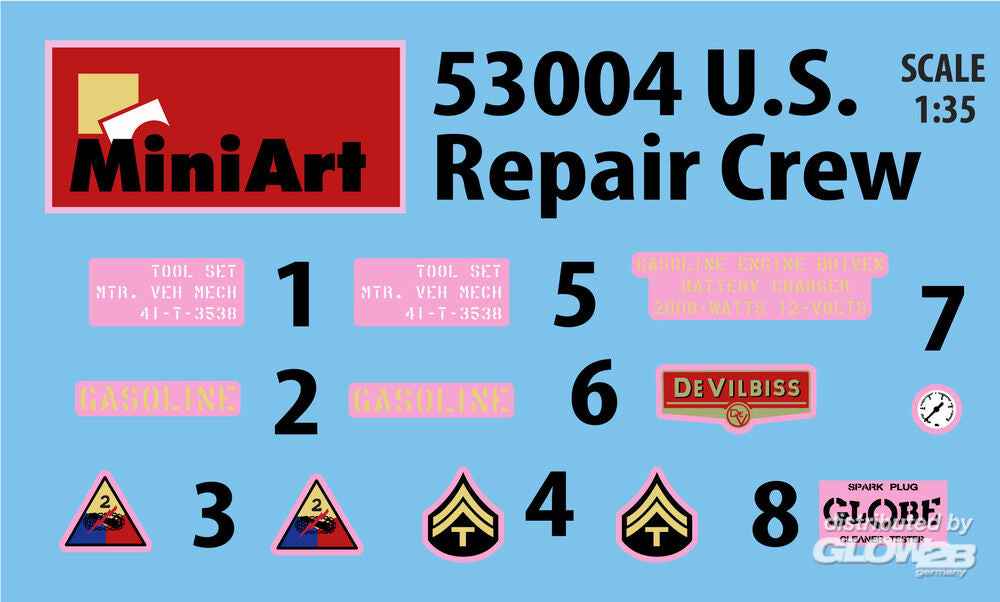 MiniArt 53004 U.S. Repair Crew w/Equipment 1:35 Model Kit
