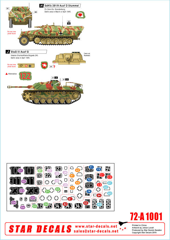 Star Decals 72-A1001 1:72 Battle for Berlin 45 # 1