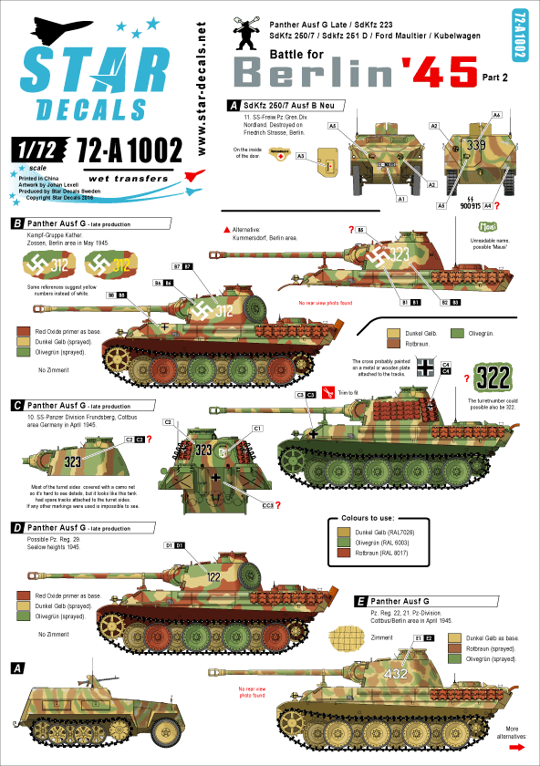 Star Decals 72-A1002 1:72 Battle for Berlin 45 # 2