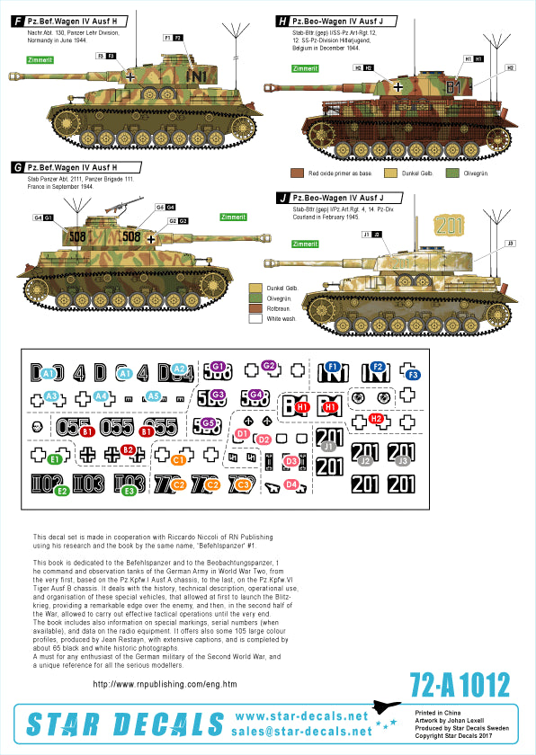 Star Decals 72-A1012 1:72 Befehlspanzer # 3