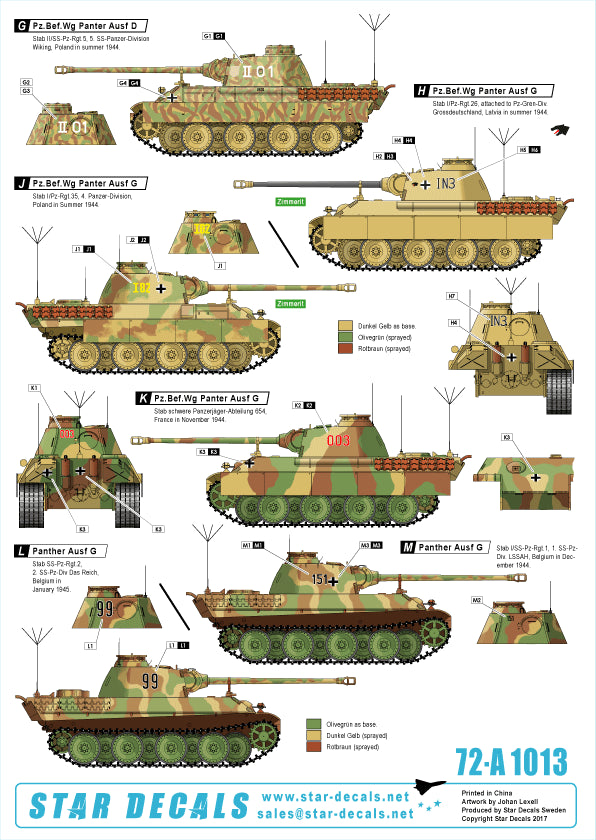 Star Decals 72-A1013 1:72 Befehlspanzer # 4