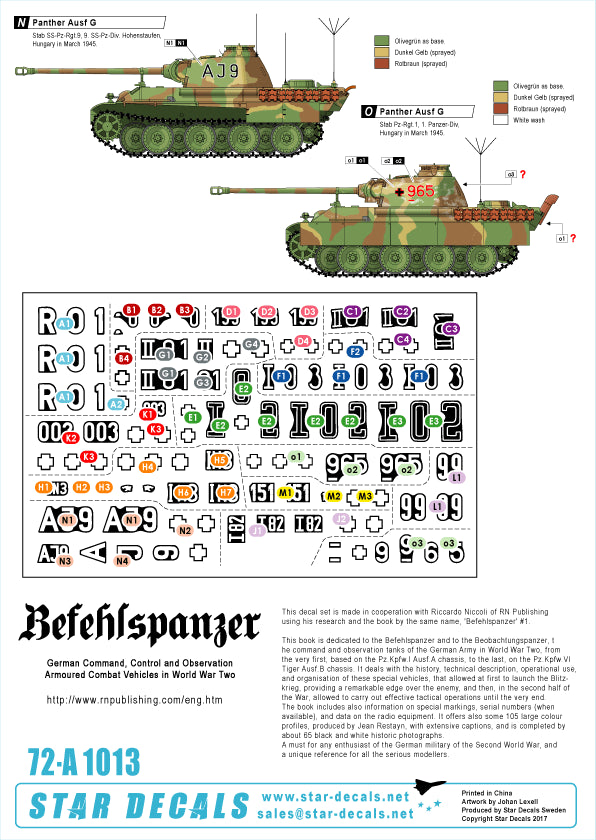 Star Decals 72-A1013 1:72 Befehlspanzer # 4