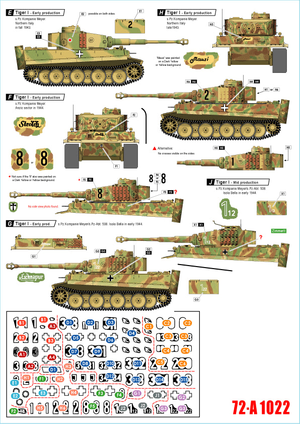 Star Decals 72-A1022 1:72 German tanks in Italy # 2