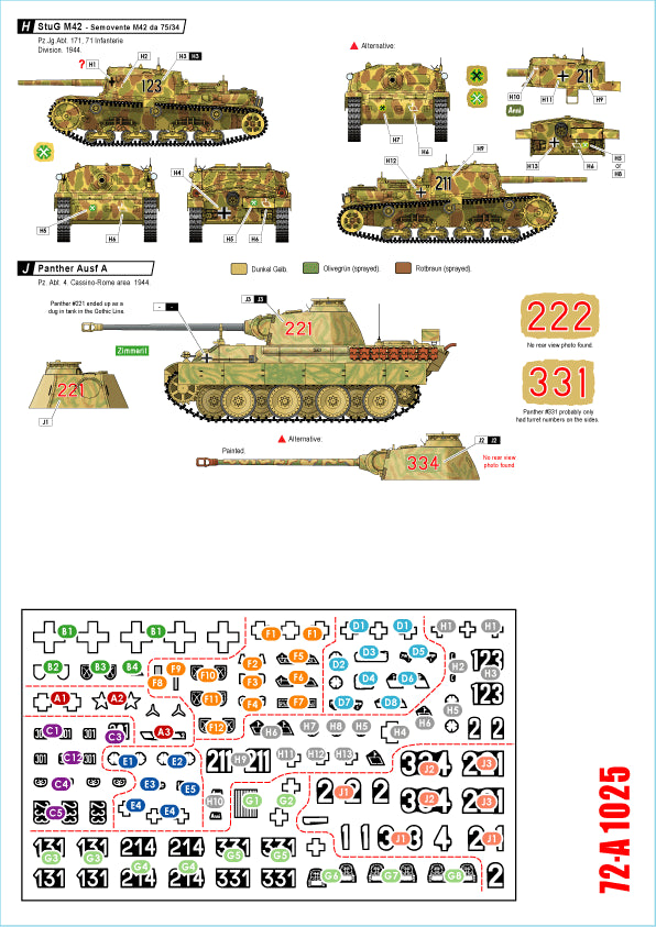 Star Decals 72-A1025 1:72 German tanks in Italy # 5