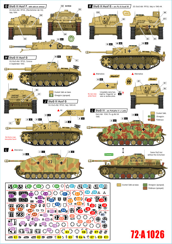 Star Decals 72-A1026 1:72 German tanks in Italy # 6