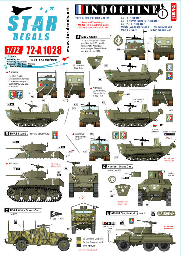 Star Decals 72-A1028 1:72 Indochine # 1