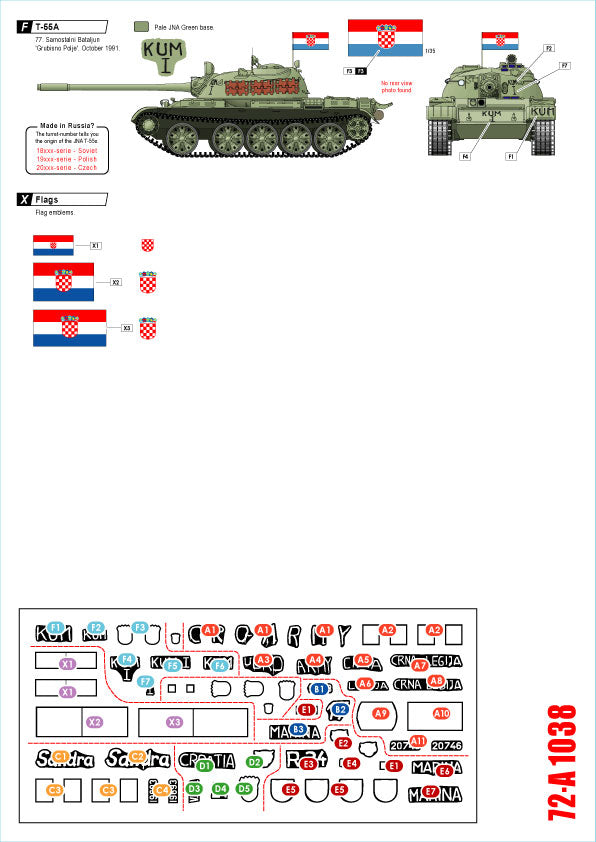 Star Decals 72-A1038 1:72 CRO-ARMY # 2