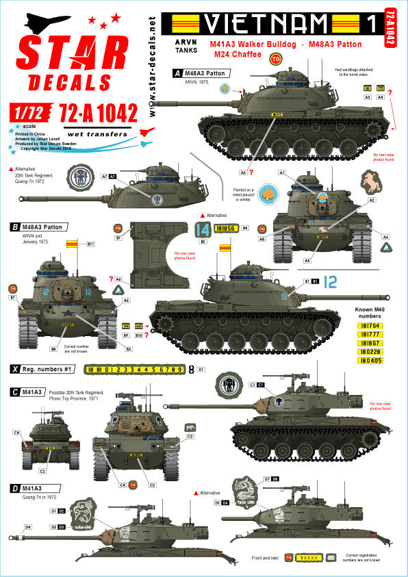 Star Decals 72-A1042 1:72 Vietnam 1
