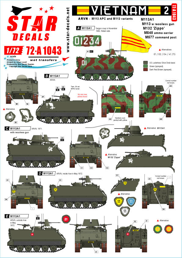 Star Decals 72-A1043 1:72 Vietnam 2