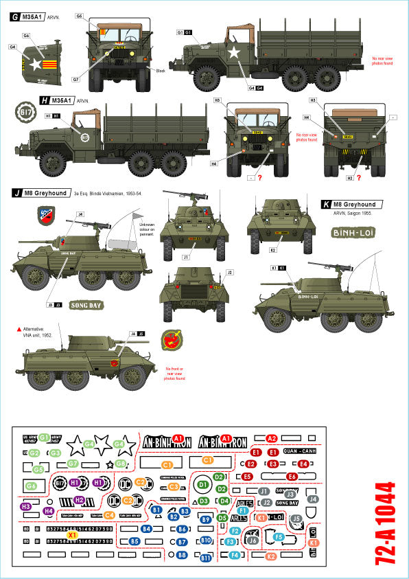 Star Decals 72-A1044 1:72 Vietnam ARVN # 3