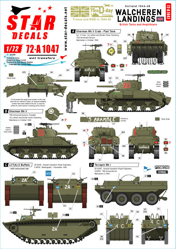 Star Decals 72-A1047 1:72 Walcheren Landings